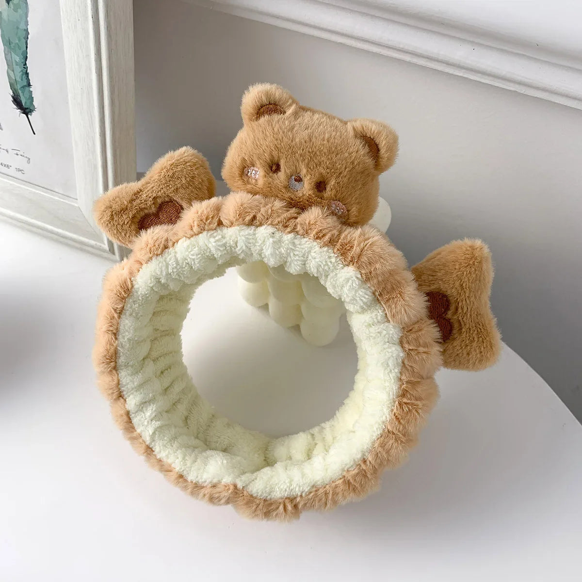 3Pcs Set Makeup Headband Wristband Set Cute Animal Face Wash Cleaning Spa Hairhand for Women